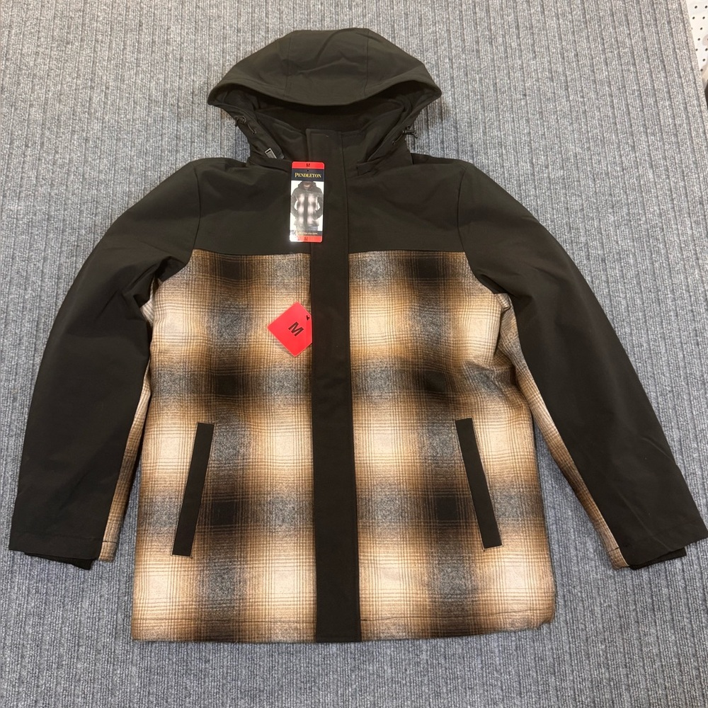 Pendleton Hooded Softshell & Wool Blend Jacket Medium NWT